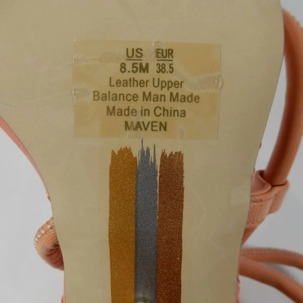 SAM EDELMAN Maven Strappy Heeled Square Toe SANDALS Size 8.5 Clay Pink Leather - Picture 11 of 11